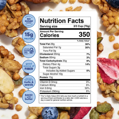 Triple Berry Protein Nut Granola | NuTrail